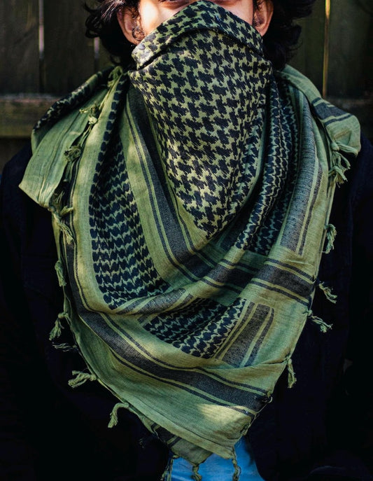 Shemagh Keffiyeh Tactical Desert Scarf Neck Head Wrap with Tassel for Men Women